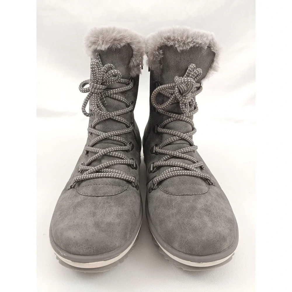 Remonte TEX Waterproof Grey Faux Suede Fur Lined Lace Up Winter Boots‎ Size 36